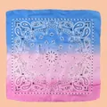 Sky blue and pink gradient square bandana with classic paisley pattern design - 53cm*53cm / Sky Blue Pink