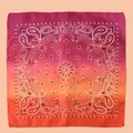 Vibrant deep rose to orange gradient paisley square bandana for hip hop styling - 53cm*53cm / Deep Rose Orange