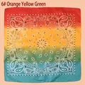 Regenbogen-Paisley-Bandana quadratisch für Hip-Hop-Frisuren und Outdoor-Gesichtsmaske - 53cm*53cm / Orangegelbgrün