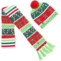 Conjunto de gorro y bufanda de Navidad de punto de jengibre - Combinación 2