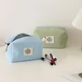 Blue and green waffle texture cosmetic bags for travel and skincare storage. - Single 11*10*21cm / Sky Blue