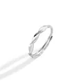 Elegant 999 fine silver Mobius twist ring with a minimalist adjustable open band design - Adjustable Open / QJ0016 Men's Style (S999 Silver)