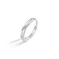 Elegant S999 sterling silver Mobius ring featuring a frosted finish and polished surface - Adjustable Open / J0375 Men's Style (S999 Silver)