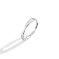 Elegant 999 silver Mobius twist ring with polished finish and adjustable opening band - Adjustable Open / CJ0003 Men's Style (S999 Silver)