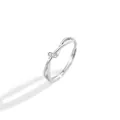 Elegant 999 sterling silver mobius twist ring featuring sparkling cubic zircon stones - Adjustable Open / CJ0003 Women's Style (S999 Silver)
