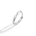 Elegant minimalist Mobius S999 silver adjustable ring for couples with polished finish - Adjustable Open / J0400 Men's Style (S999 Silver)