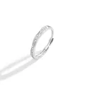 Sterling silver 999 Mobius ring with zircon inlays in sleek polished finish - Adjustable Open / J0400 Women's Style (S999 Silver)
