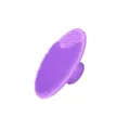 Soft purple silicone baby hair and face cleansing brush with massager for gentle cleaning - Purple