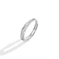 Elegant polished sterling silver 999 Mobius ring featuring an adjustable open band design - Adjustable Open / J0377 Men's Style (S999 Silver)