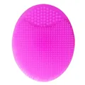 Purple soft silicone baby hair and facial brush with soft bristles for gentle scalp massage - Rose Red