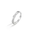 Minimalist 999 sterling silver Moebius ring with a polished silver finish - Adjustable Open / J0275 Men's Style (S999 Silver)