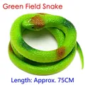 Juguete de serpiente de goma verde hierba enrollada para bromas, mide unos 75 cm de largo - Aproximadamente 75cm / Serpiente de Campo Verde Hierba