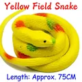 Juguete realista de serpiente de goma blanda amarilla para bromas, unos 75 cm - Aproximadamente 75cm / Serpiente de Campo Amarilla