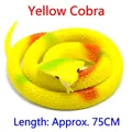 Lifelike 75cm yellow rubber cobra snake toy, perfect for pranks and realistic jokes - Approx 75cm / Yellow Cobra