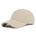 Classic beige suede baseball cap with soft matte finish and adjustable strap back - Adjustable / Off White