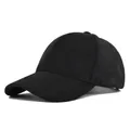 Minimalist black suede baseball cap with a soft velvet finish - Adjustable / Black