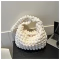 White bubble textured cloud tote bag for daily commute and work - White