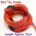 Realistic 75cm red and black soft rubber snake toy for prank and garden decoration - Approx 75cm / Red Field Snake