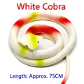 Realistic 75cm white soft rubber cobra snake toy model for pranks and party display - Approx 75cm / White Cobra