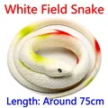 Detailed white soft rubber toy snake for pranks and decor, 75cm length realistic prop - Approx 75cm / White Field Snake