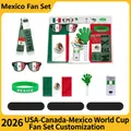Mexico national flag themed fan accessory set for World Cup 2026 celebration events - Mexico Fan Support Gift Set / Green White Red