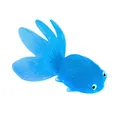 Realistic blue translucent soft rubber goldfish prank toy with detailed scale texture - TPR Giant Goldfish - Blue