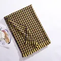 Premium yellow and black houndstooth pattern warm winter scarf with stylish fringe edges - Short Fringe Houndstooth / Yellow / Over 175cm