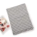 Classic grey and white houndstooth imitation cashmere scarf with elegant fringe detail - Small Houndstooth Pattern / Gray / Over 175cm