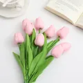 Rosa künstliche PU Mini-Tulpen Strauß für elegante Haus- und Hochzeitstischdekoration - Süßigkeiten-Rosa