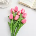 Vibrant pink PU mini tulips artificial flowers for elegant home table decoration - All Pink