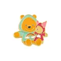 Adorable Winnie the Pooh and Piglet enamel pin badge for cartoon fans and collectors. - Yellow Bear and Pink Piglet Hoodie Style (xz1612)