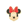 Classic Minnie Mouse cartoon enamel pin brooch with a vibrant red bow and gold finish - Cartoon Pink Bow Mouse Head Style (xz1607)