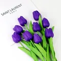 Elegant mini purple PU artificial tulips for home living room or wedding decoration - Dark Purple