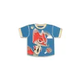 Cartoon metal enamel pin featuring fox Nick Wilde from movie in t-shirt shape design - Blue Fox Pattern T-shirt Style (xz1996)
