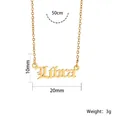 Gold Libra zodiac name necklace in stainless steel, 50cm chain, 3g weight. - Libra Gold