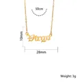 Dimensions and weight detail of Virgo zodiac necklace in 18K gold plated stainless steel - Virgo Gold