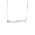 Detailed view of Sagittarius zodiac letter pendant in polished silver stainless steel - Sagittarius Silver
