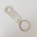 Llavero de acero inoxidable cepillado de estilo motociclista para mascotas o llaves - Llavero de etiqueta modelo C / Plateado