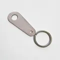 Minimalist brushed stainless steel metal keychain tag with ring for motorcycle gear - Model B Tag Keychain / Silver