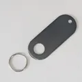 Durable oval black metal blank tag for DIY keychain or pet collar pendant engraving accessory - Model A Tag Keychain / Black