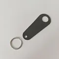 Minimalist black metal teardrop pendant tag with a silver split key ring for keychains - Model B Tag Keychain / Black