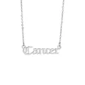 Stainless steel Cancer zodiac letter necklace in silver finish with fine O-chain - Cancer Silver