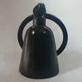 Minimalist motorcycle style lucky bell pendant in matte black finish for riders - Bell Keychain Style / Black