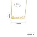 Golden Scorpio zodiac nameplate necklace in 18K gold plated stainless steel jewelry - Scorpio Gold