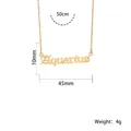 Gold Aquarius zodiac nameplate necklace, 50cm chain length, stainless steel - Aquarius Gold