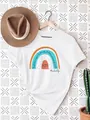 Wit katoenen t-shirt met regenboogafbeelding en motiverende tekst voor leerkrachten - 3 / S