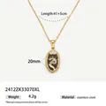Detail of a vintage stainless steel Tarot The Magician pendant necklace with dimensions. - The Magician Style (2412ZK33070XL)