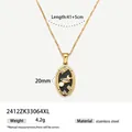 Vintage gold tarot card The World pendant necklace crafted in durable stainless steel. - The World Style (2412ZK33064XL)