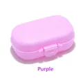 Contenitore portatile in plastica rosa con chiusura a scatto per pillole e gioielli - 98mm*64mm*38mm / Viola Chiaro
