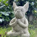 Peaceful meditating French Bulldog garden statue resin yoga dog sculpture decor - Meditation Dog 15cm